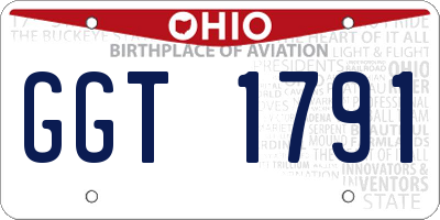 OH license plate GGT1791