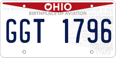 OH license plate GGT1796