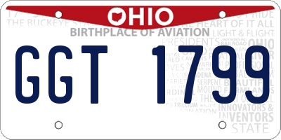 OH license plate GGT1799