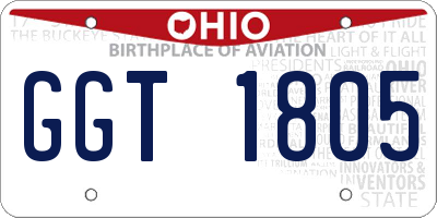OH license plate GGT1805