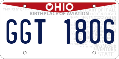 OH license plate GGT1806
