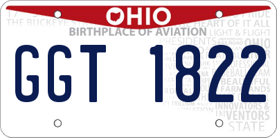 OH license plate GGT1822