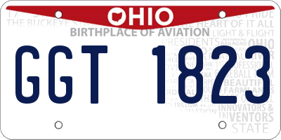 OH license plate GGT1823