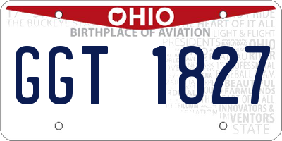 OH license plate GGT1827
