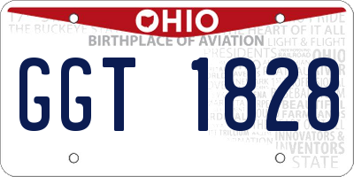 OH license plate GGT1828