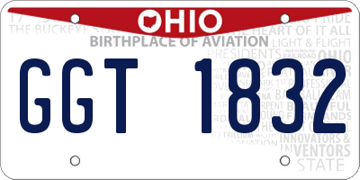 OH license plate GGT1832