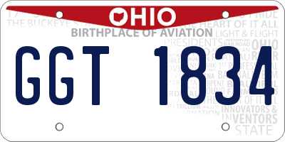 OH license plate GGT1834