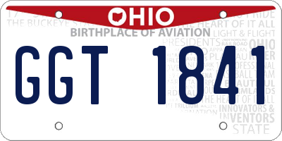 OH license plate GGT1841