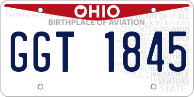 OH license plate GGT1845