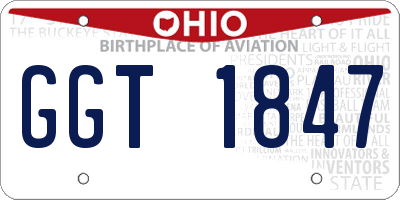 OH license plate GGT1847