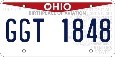 OH license plate GGT1848