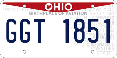 OH license plate GGT1851