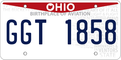 OH license plate GGT1858