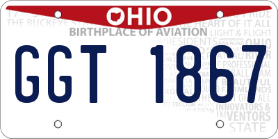 OH license plate GGT1867