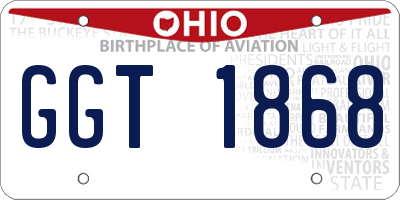 OH license plate GGT1868