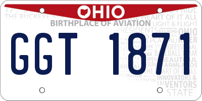 OH license plate GGT1871