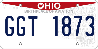 OH license plate GGT1873