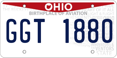 OH license plate GGT1880
