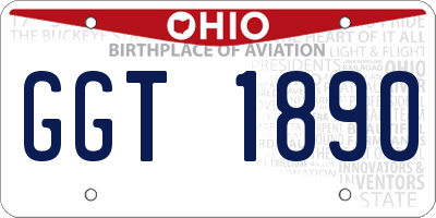 OH license plate GGT1890