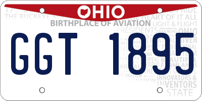 OH license plate GGT1895