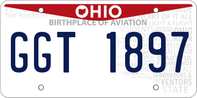 OH license plate GGT1897