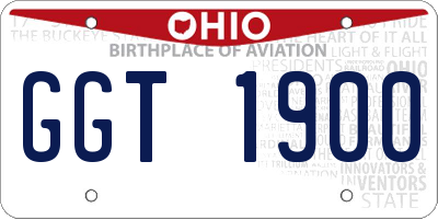 OH license plate GGT1900