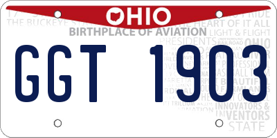 OH license plate GGT1903