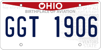 OH license plate GGT1906