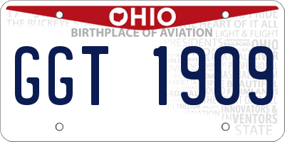 OH license plate GGT1909