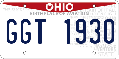 OH license plate GGT1930