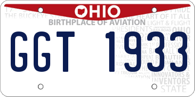 OH license plate GGT1933