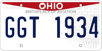 OH license plate GGT1934