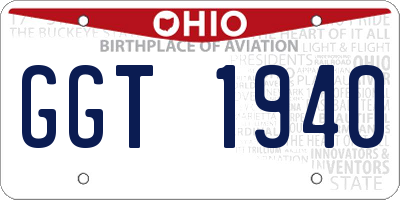 OH license plate GGT1940