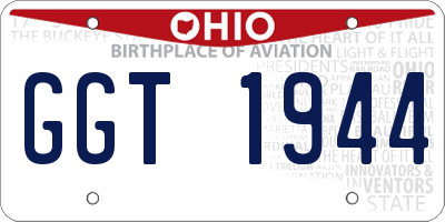 OH license plate GGT1944