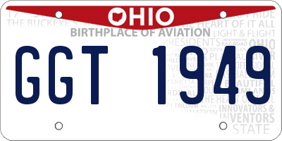 OH license plate GGT1949