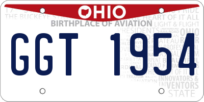 OH license plate GGT1954