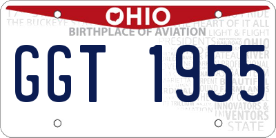 OH license plate GGT1955