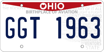 OH license plate GGT1963