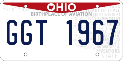 OH license plate GGT1967