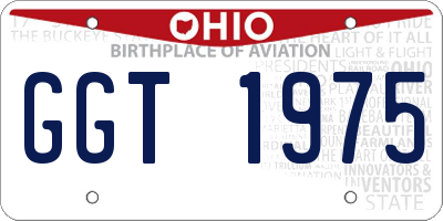 OH license plate GGT1975