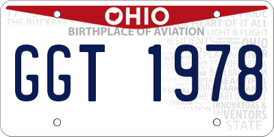 OH license plate GGT1978