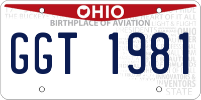 OH license plate GGT1981