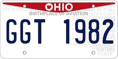 OH license plate GGT1982