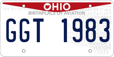 OH license plate GGT1983