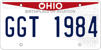 OH license plate GGT1984