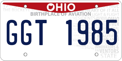 OH license plate GGT1985