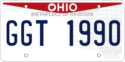 OH license plate GGT1990