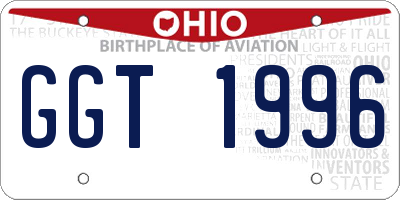 OH license plate GGT1996