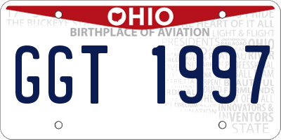 OH license plate GGT1997