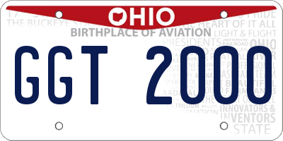 OH license plate GGT2000